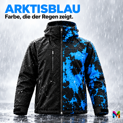 Regenjacke, die bei Nässe Farbe zeigt