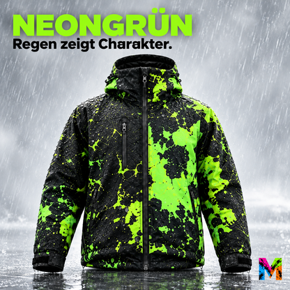 Regenjacke, die bei Nässe Farbe zeigt