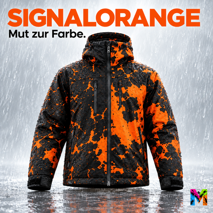 Regenjacke, die bei Nässe Farbe zeigt