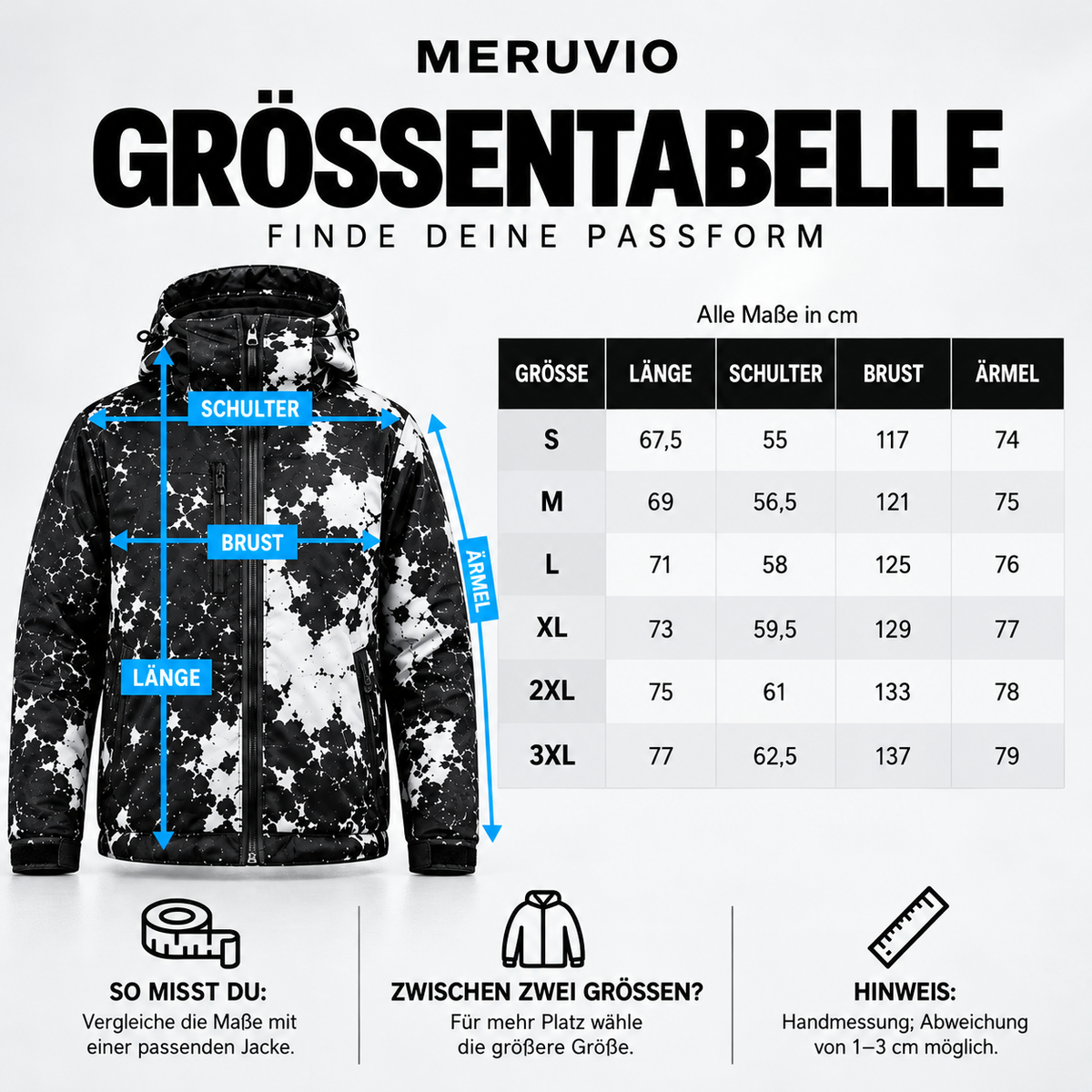 Regenjacke, die bei Nässe Farbe zeigt